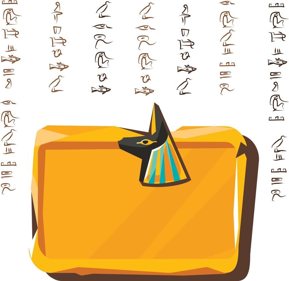 Stone board, clay tablet and Egyptian hieroglyphs vector