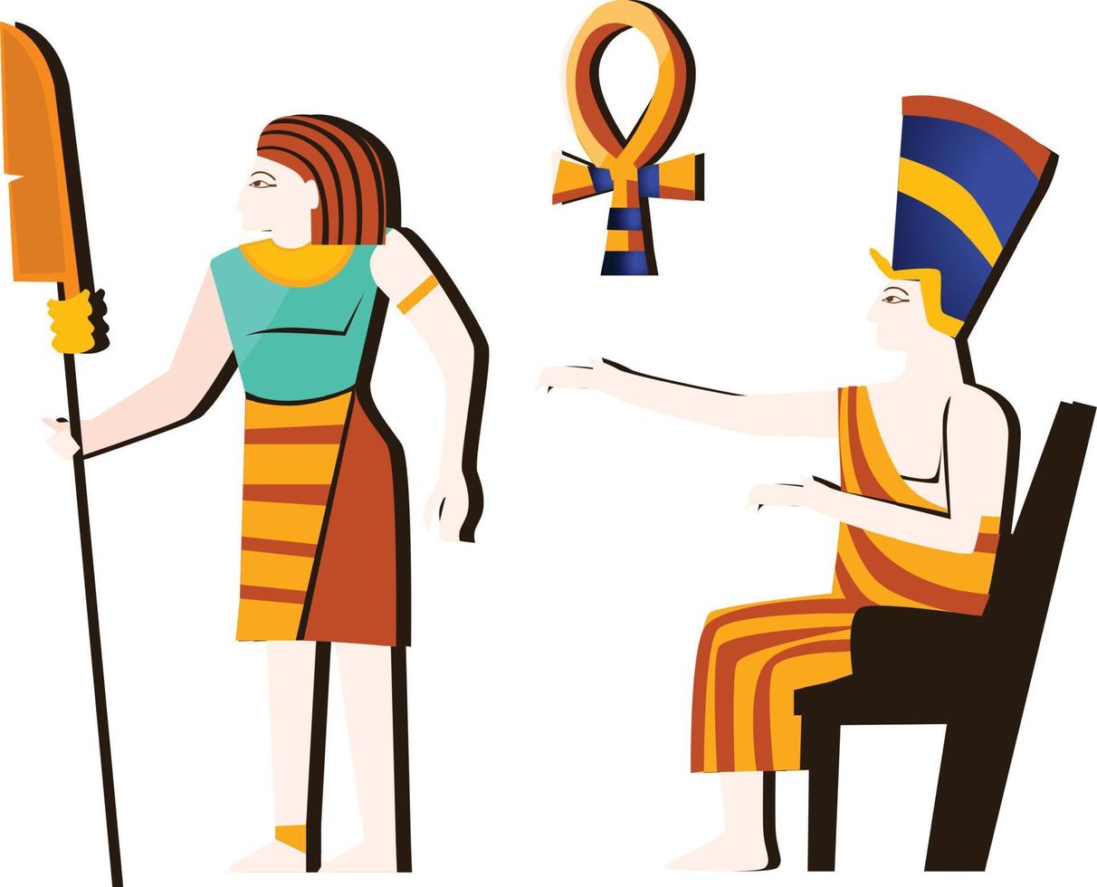 antiguo Egipto pared Arte o mural dibujos animados vector