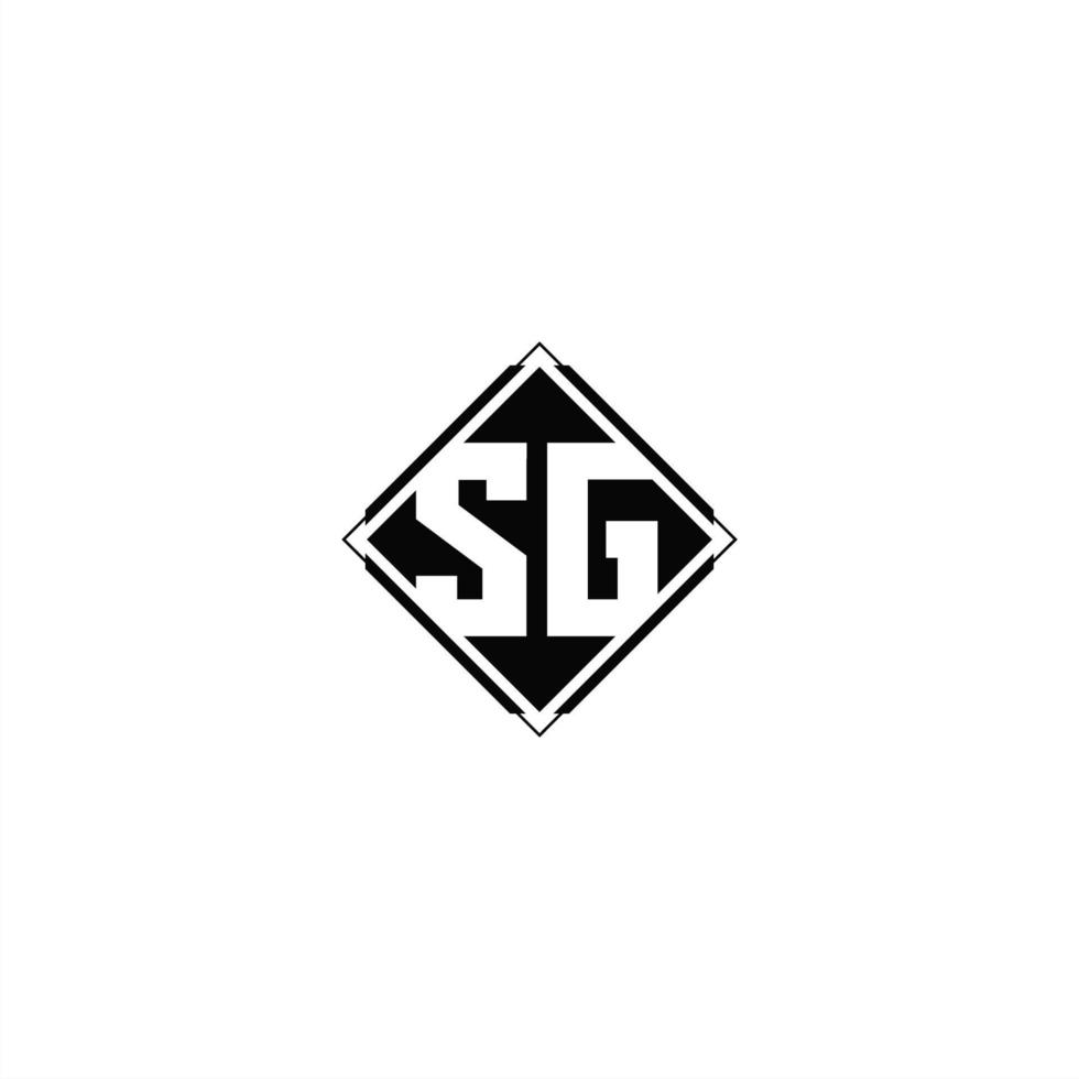 Monogram logo design with diamond square shape vector