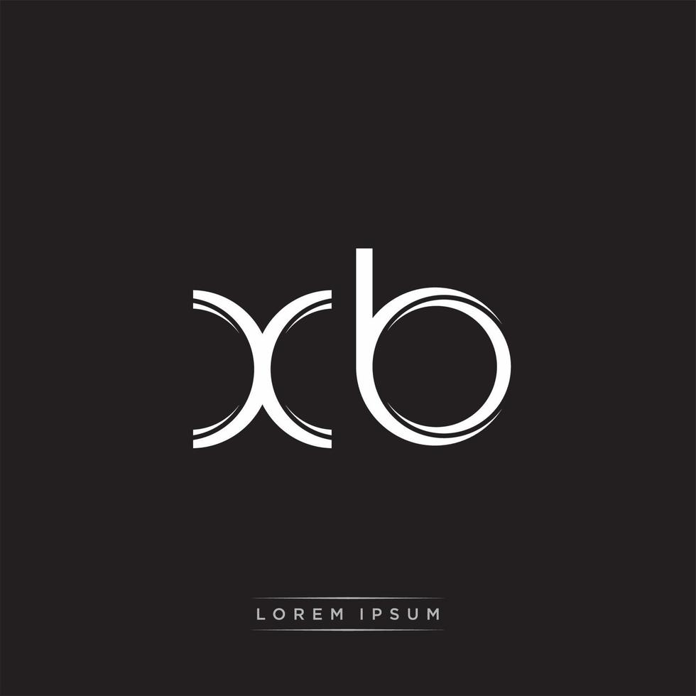 XB Initial Letter Split Lowercase Logo Modern Monogram Template Isolated on Black White vector
