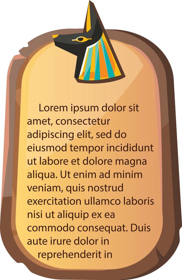 Stone board, clay tablet and Egyptian hieroglyphs vector