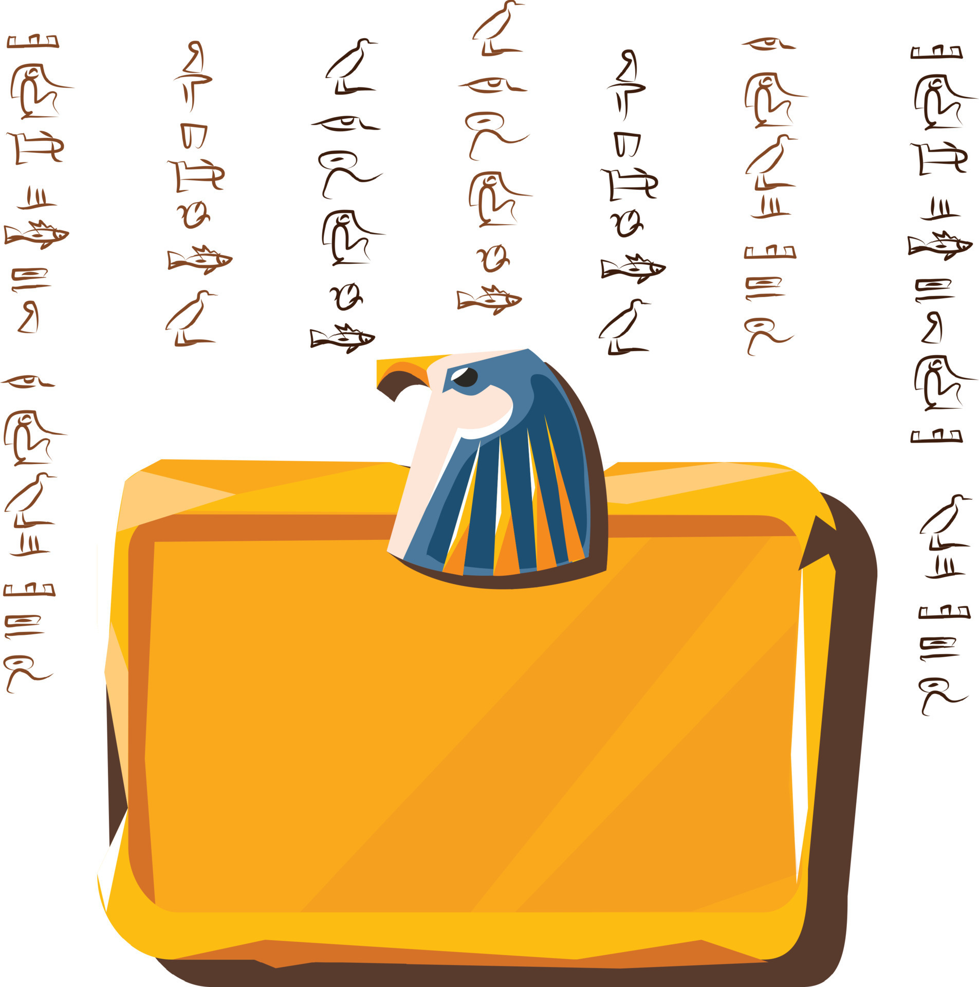 Stone board, clay tablet and Egyptian hieroglyphs 20868189 Vector Art