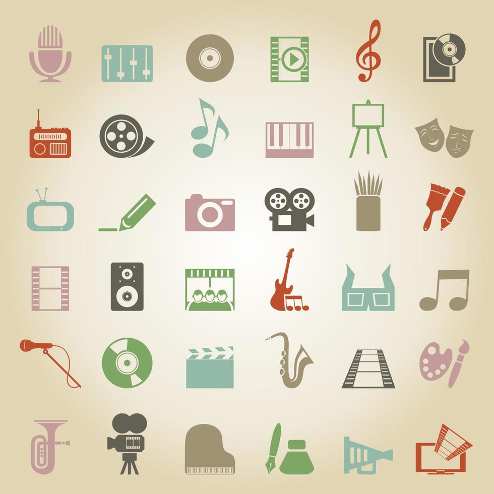 Set of icons on a theme art. A vector illustration