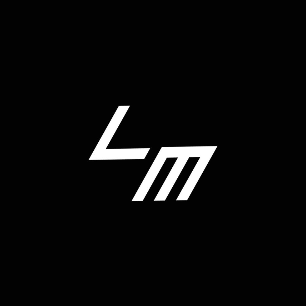 lm logo monograma con arriba a abajo estilo moderno diseño modelo vector