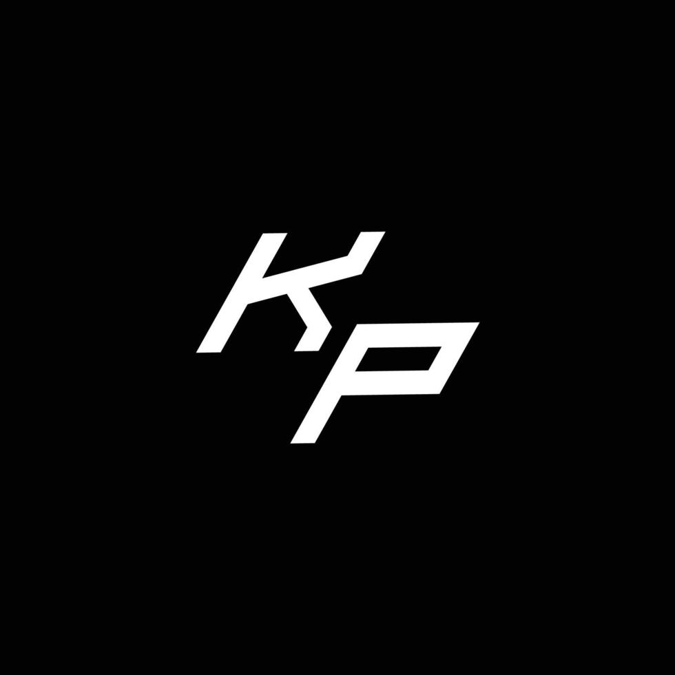 KP logo monogram with up to down style modern design template vector