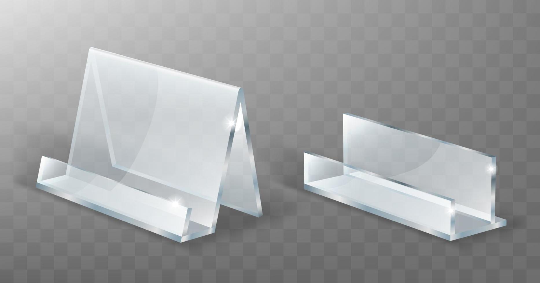 Acrylic holder, glass or plastic display stand vector
