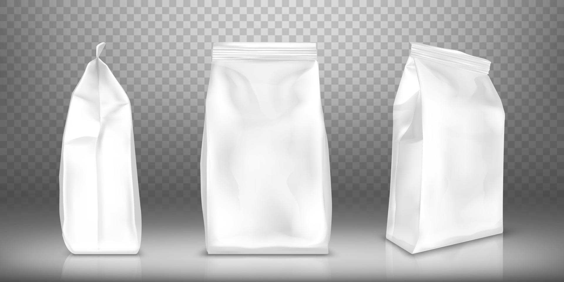 blanco blanco el plastico o frustrar paquete realista vector