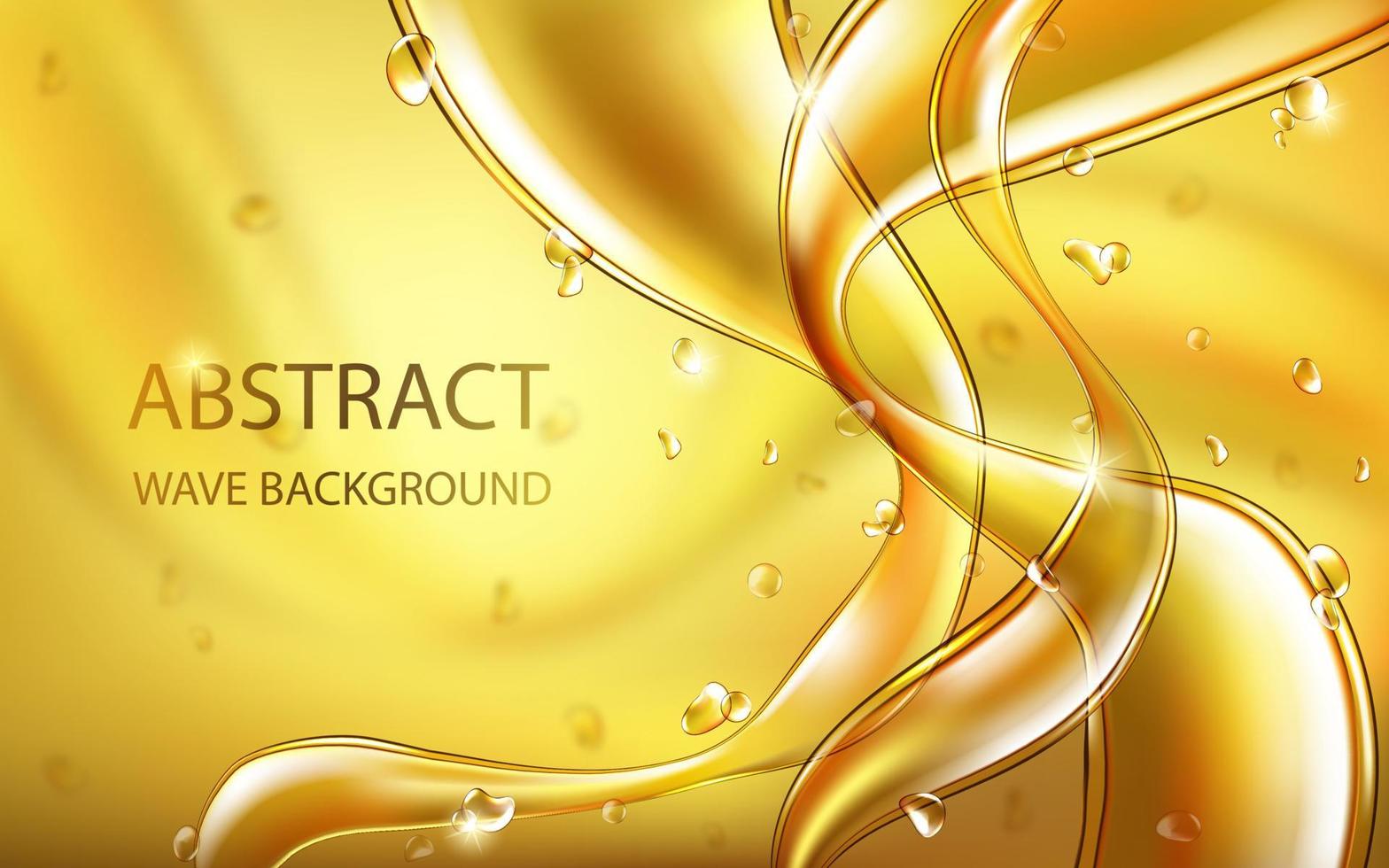 Yellow golden flowing liquid abstract vector