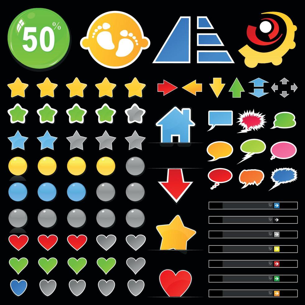 Collection of beautiful buttons for the Internet. A vector illustration