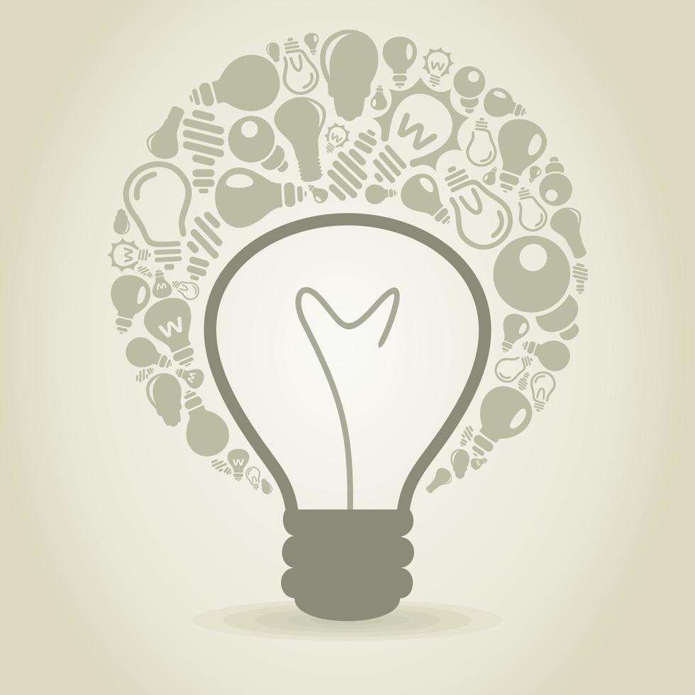 Abstraction on the theme of a light bulb vector