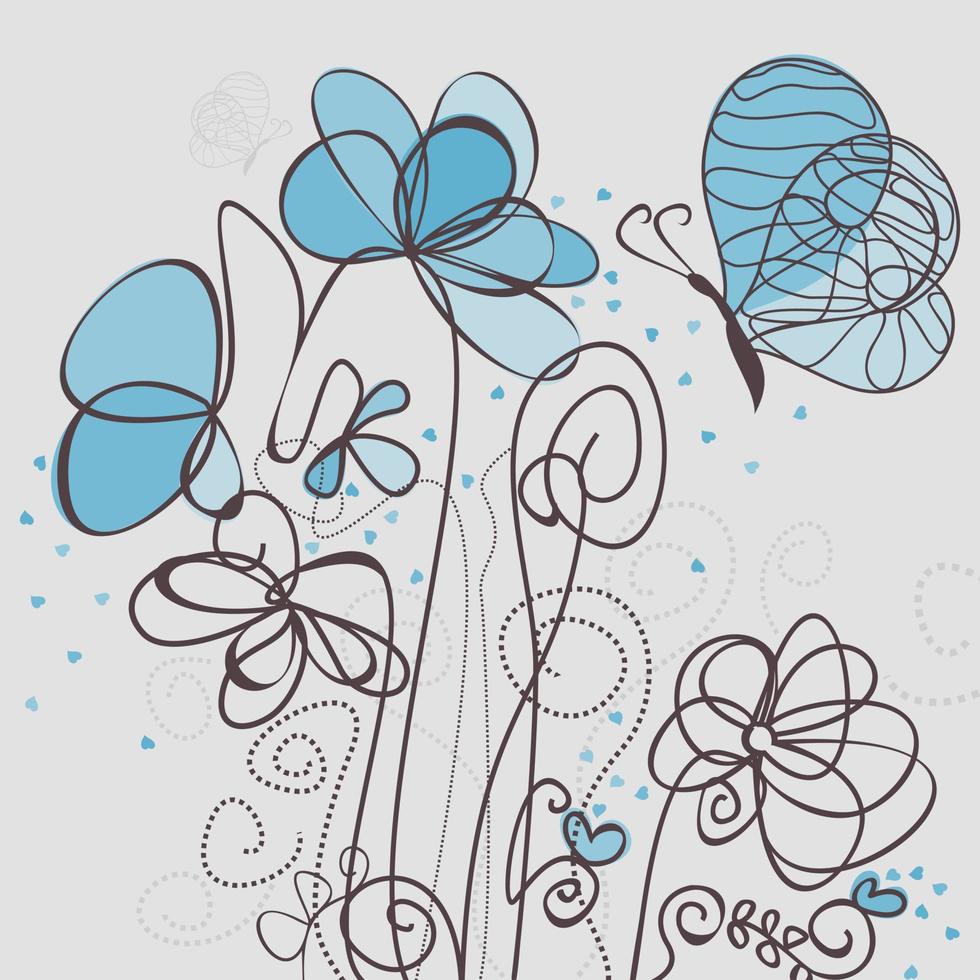 Background from plants and a flower. A vector illustration