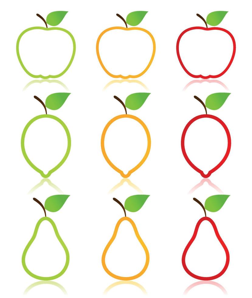 Set of icons of food. A vector illustration