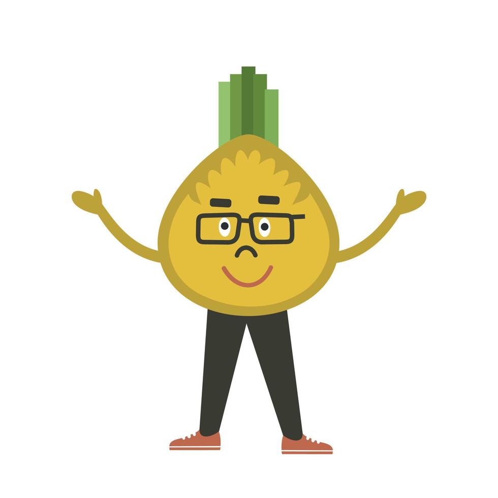 Vegetable onions the guy. A vector illustration