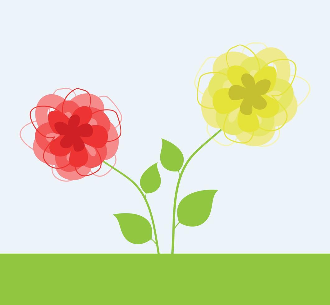 Background from plants and a flower. A vector illustration