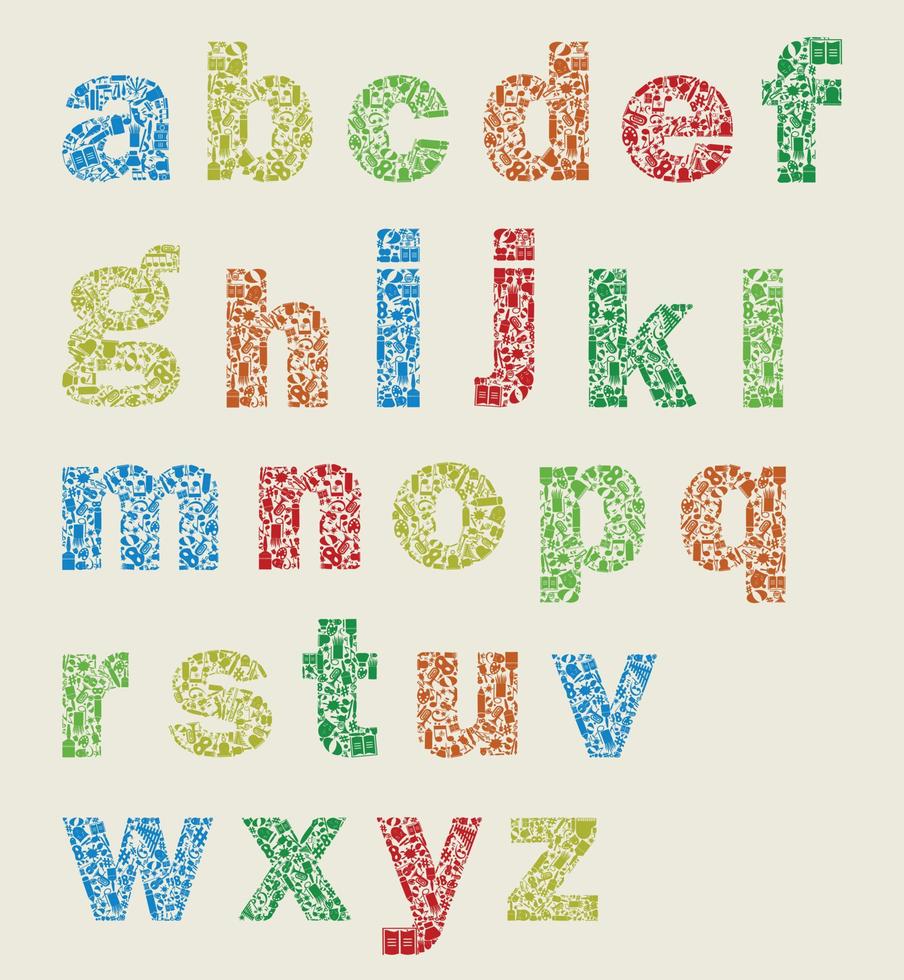 The alphabet on an art theme. A vector illustration