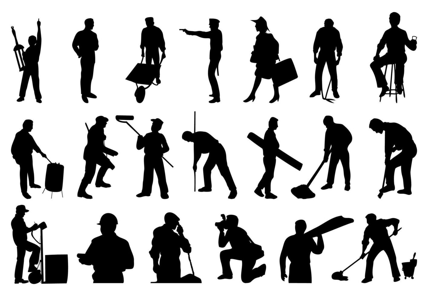 Silhouettes of men. A vector illustration