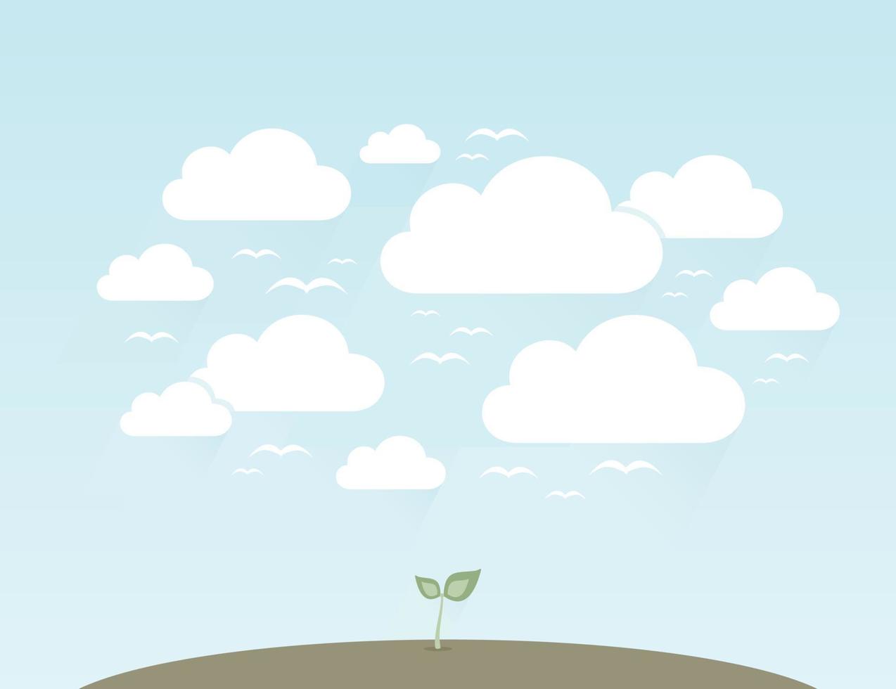 The blue sky and clouds on it. A vector illustration
