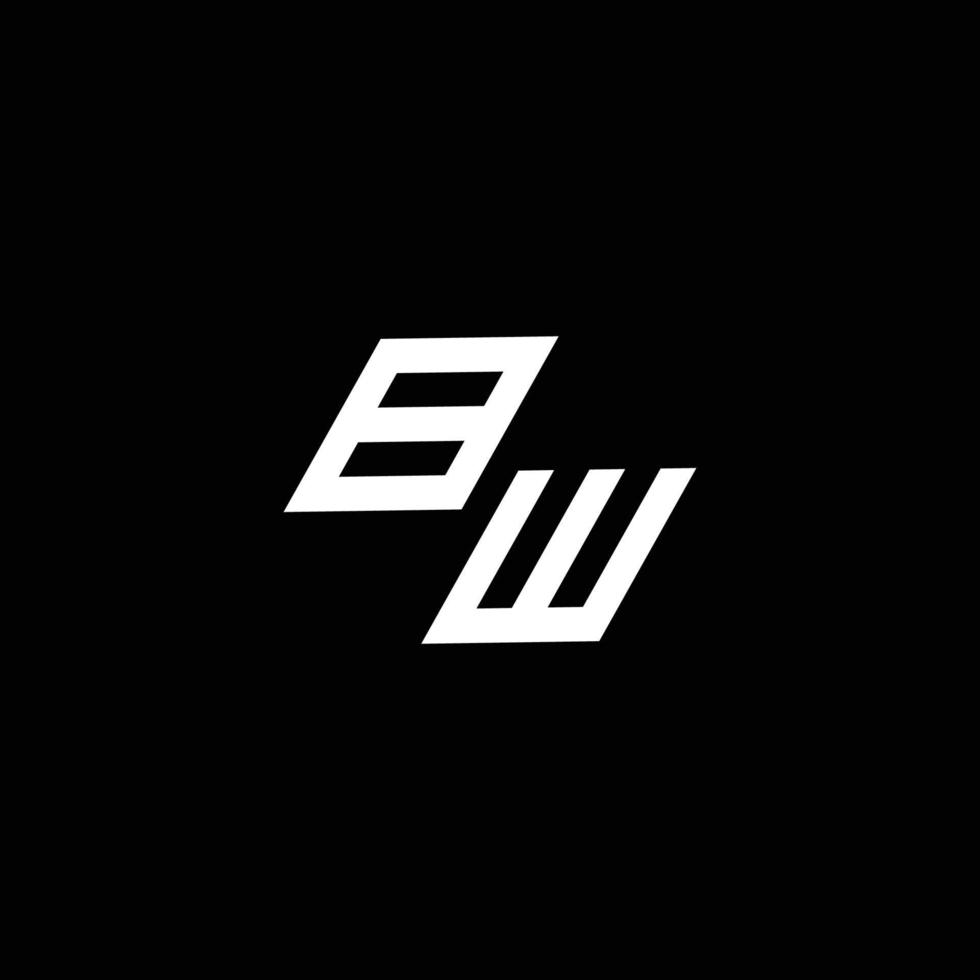 BW logo monogram with up to down style modern design template vector