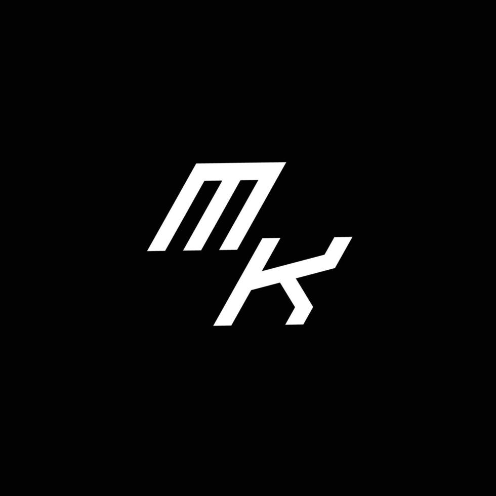 MK logo monogram with up to down style modern design template vector