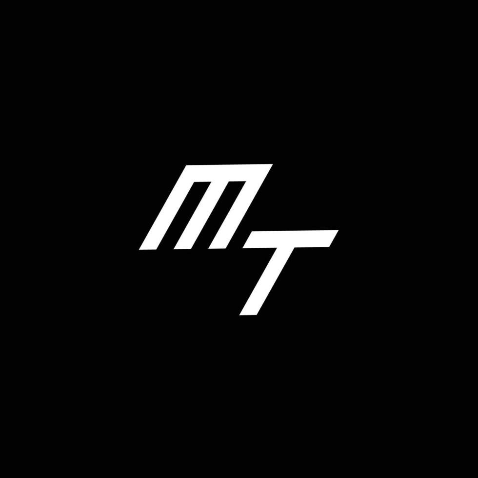 MT logo monogram with up to down style modern design template vector