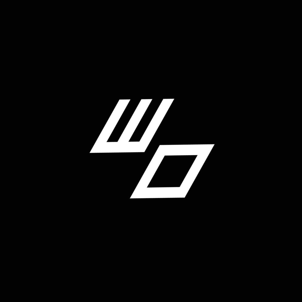 WO logo monogram with up to down style modern design template vector