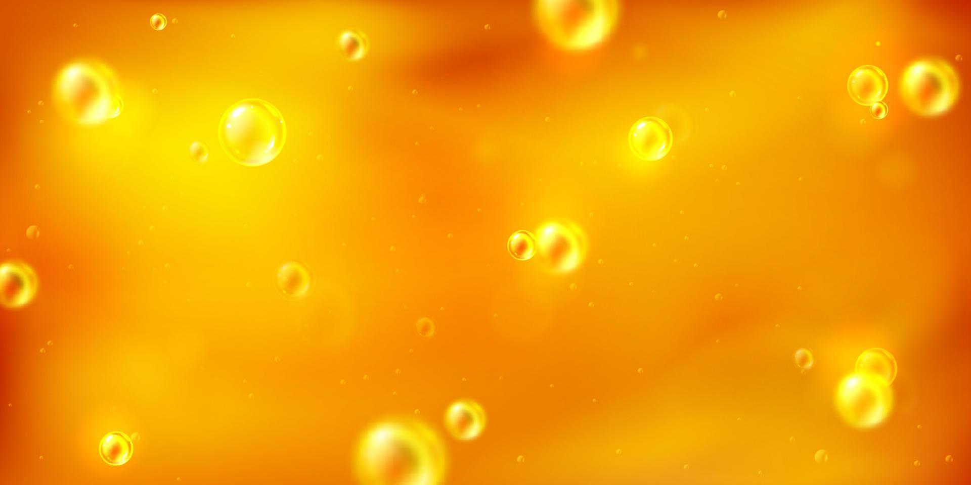 Liquid honey, oil or juice texture with bubbles vector