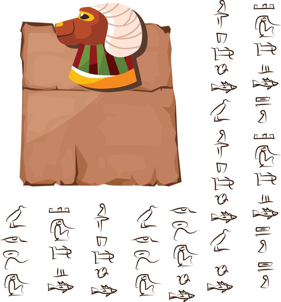 Ancient Egypt papyrus part cartoon vector