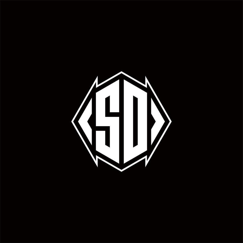 SD Logo monogram with shield shape designs template vector