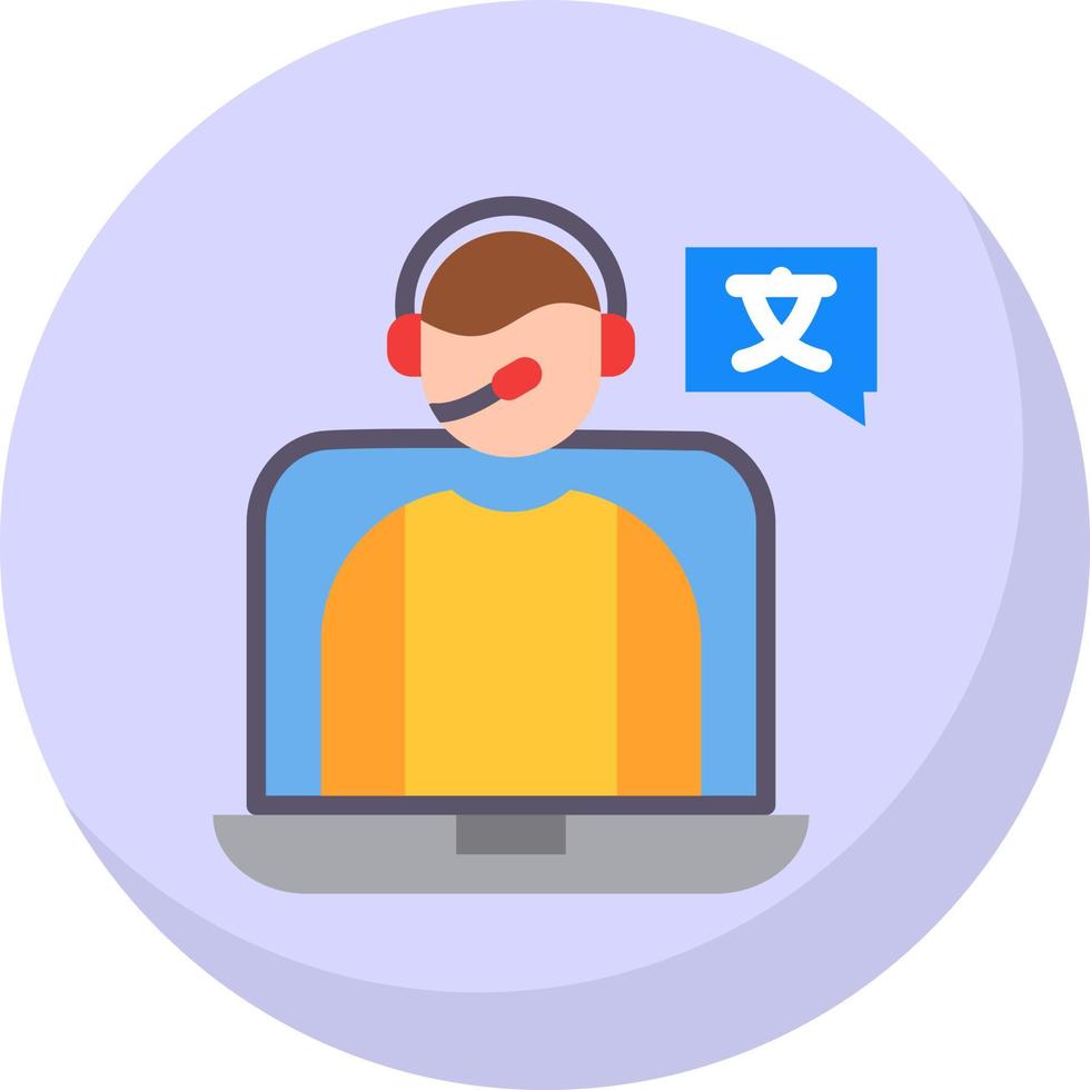 Online Language Teacher Vector Icon Design