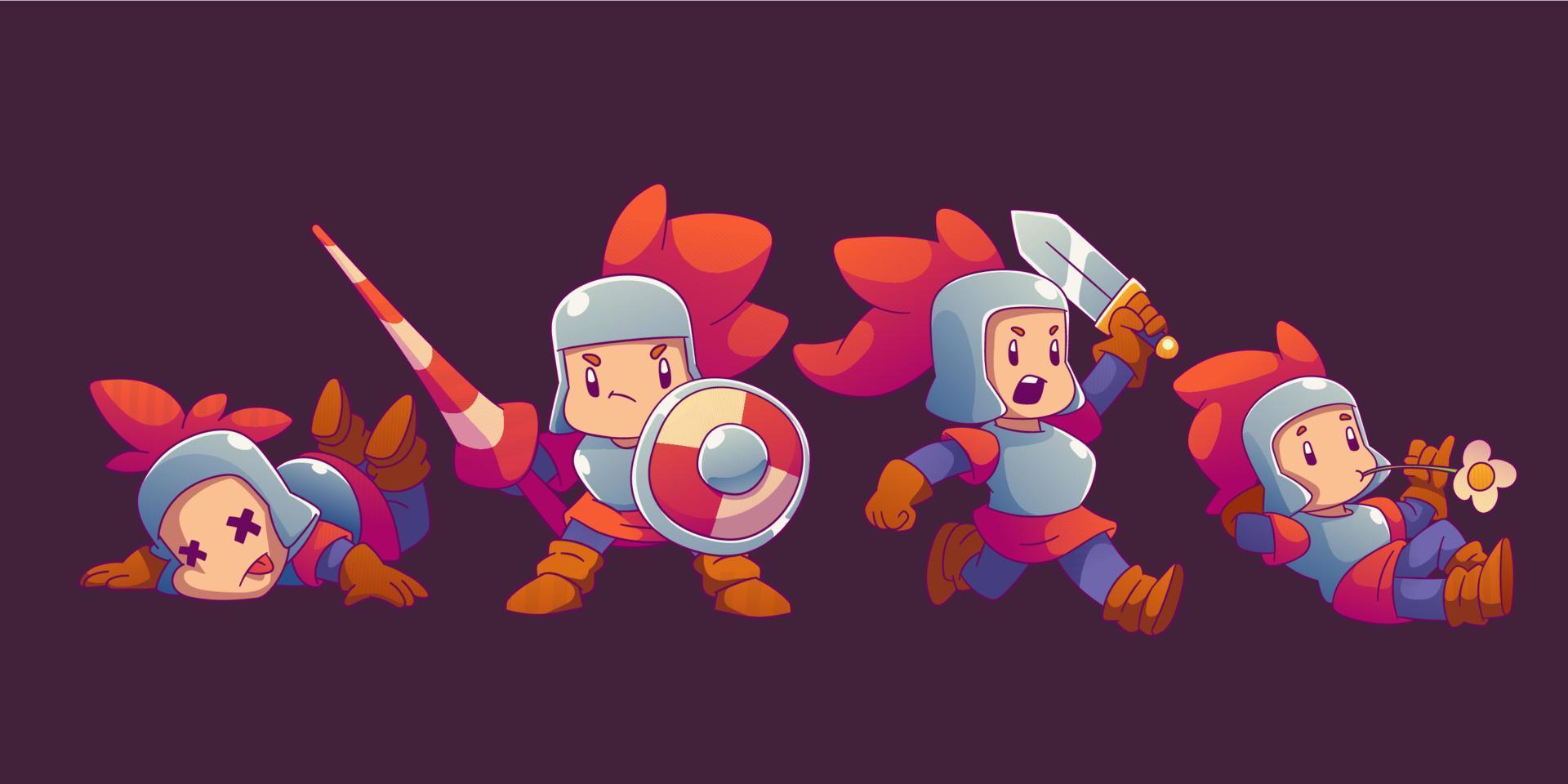 Cute cartoon knight with helmet, medieval warrior vector