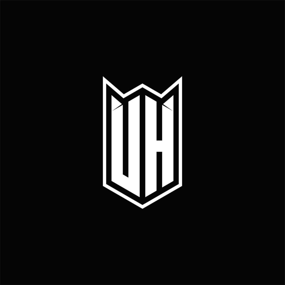 UH Logo monogram with shield shape designs template vector