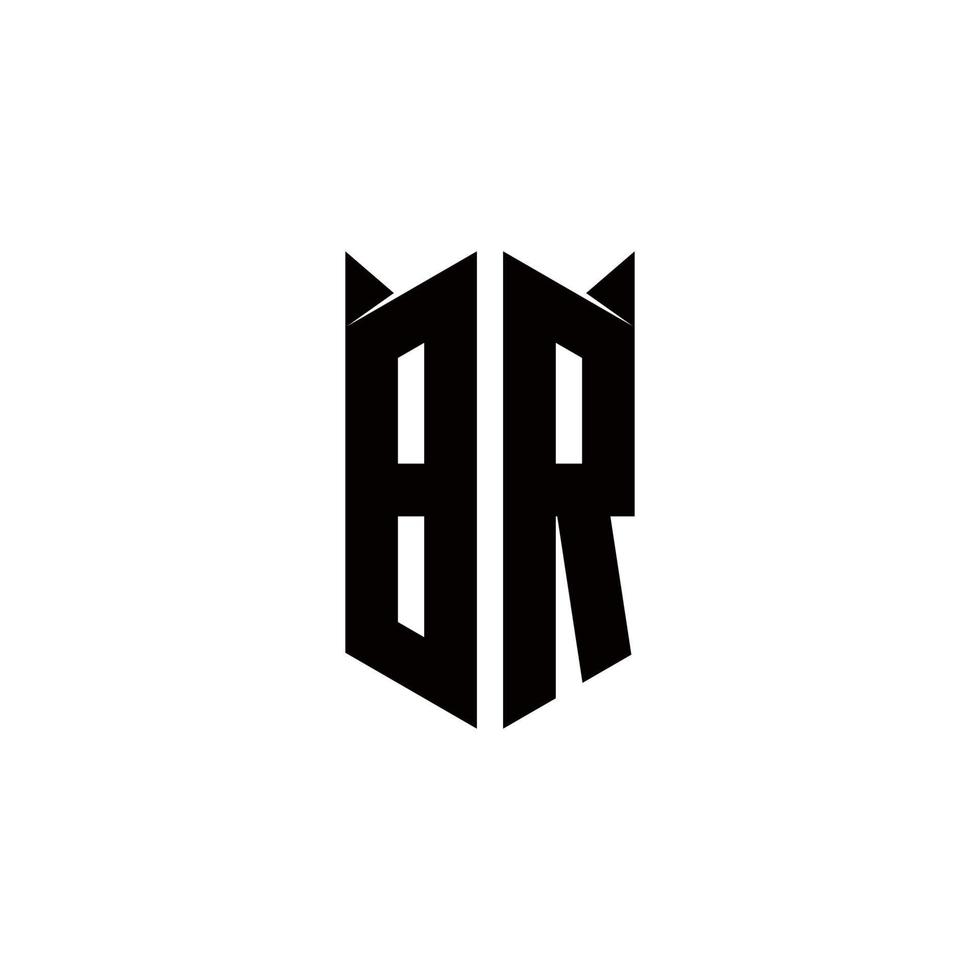 BR Logo monogram with shield shape designs template vector