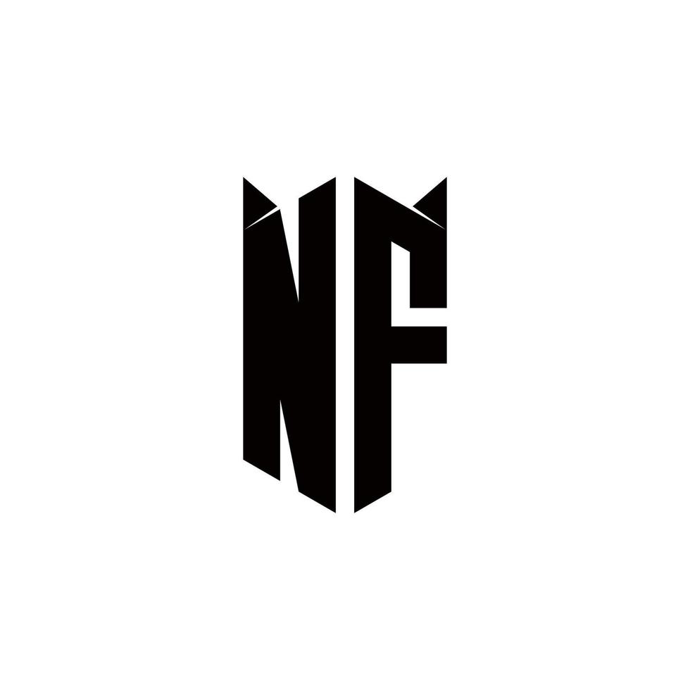 NF Logo monogram with shield shape designs template vector