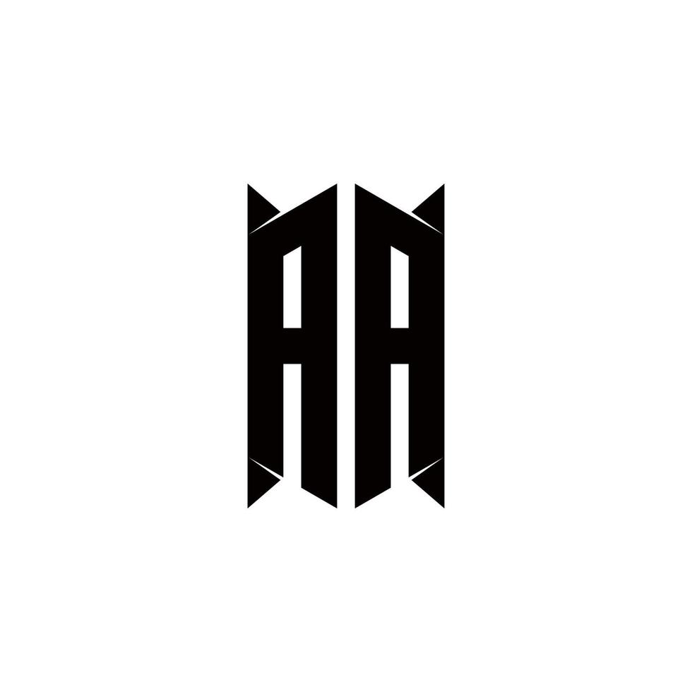AA Logo monogram with shield shape designs template vector