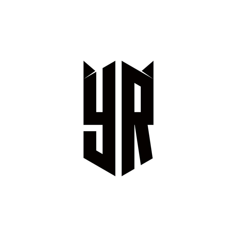 YR Logo monogram with shield shape designs template vector