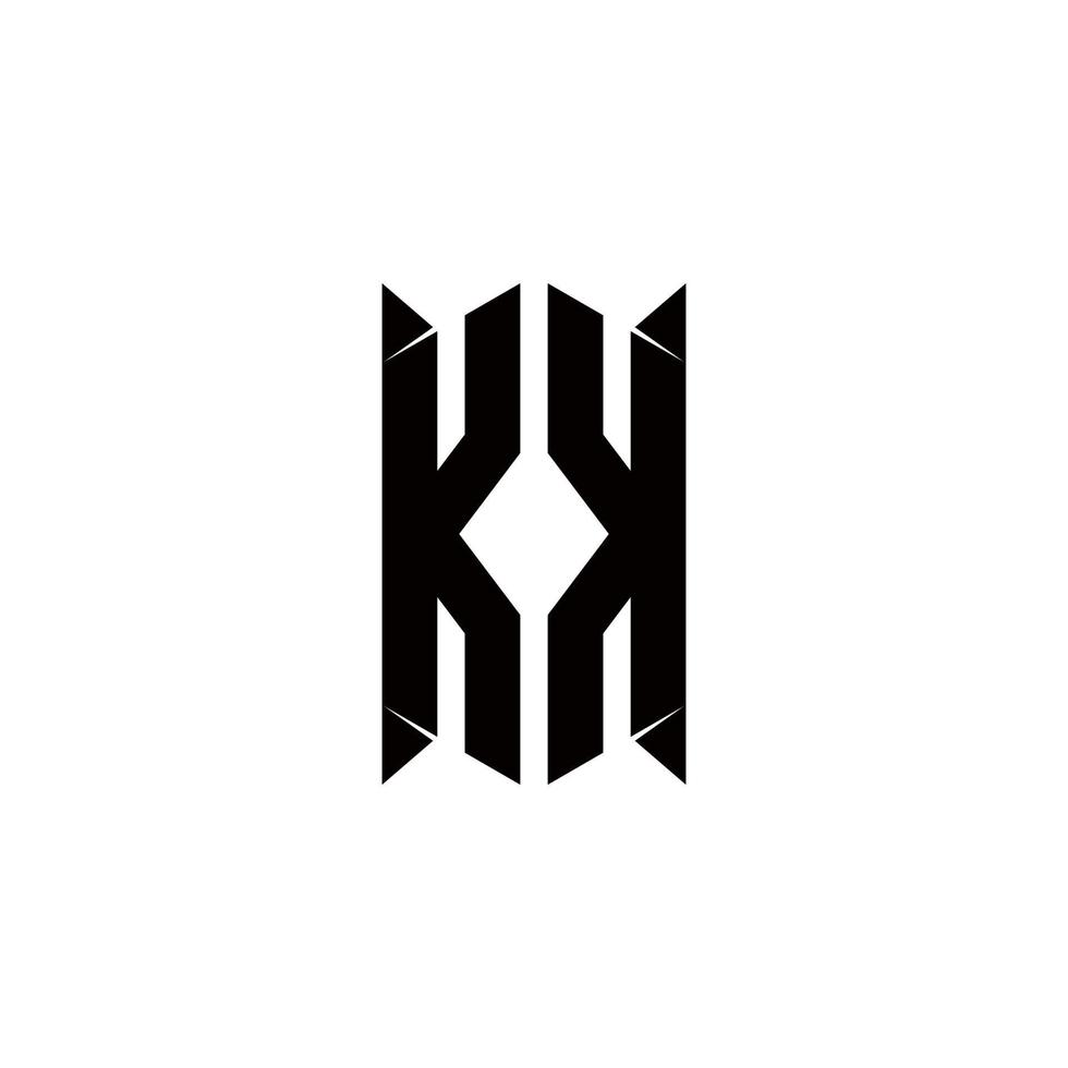 KK Logo monogram with shield shape designs template vector