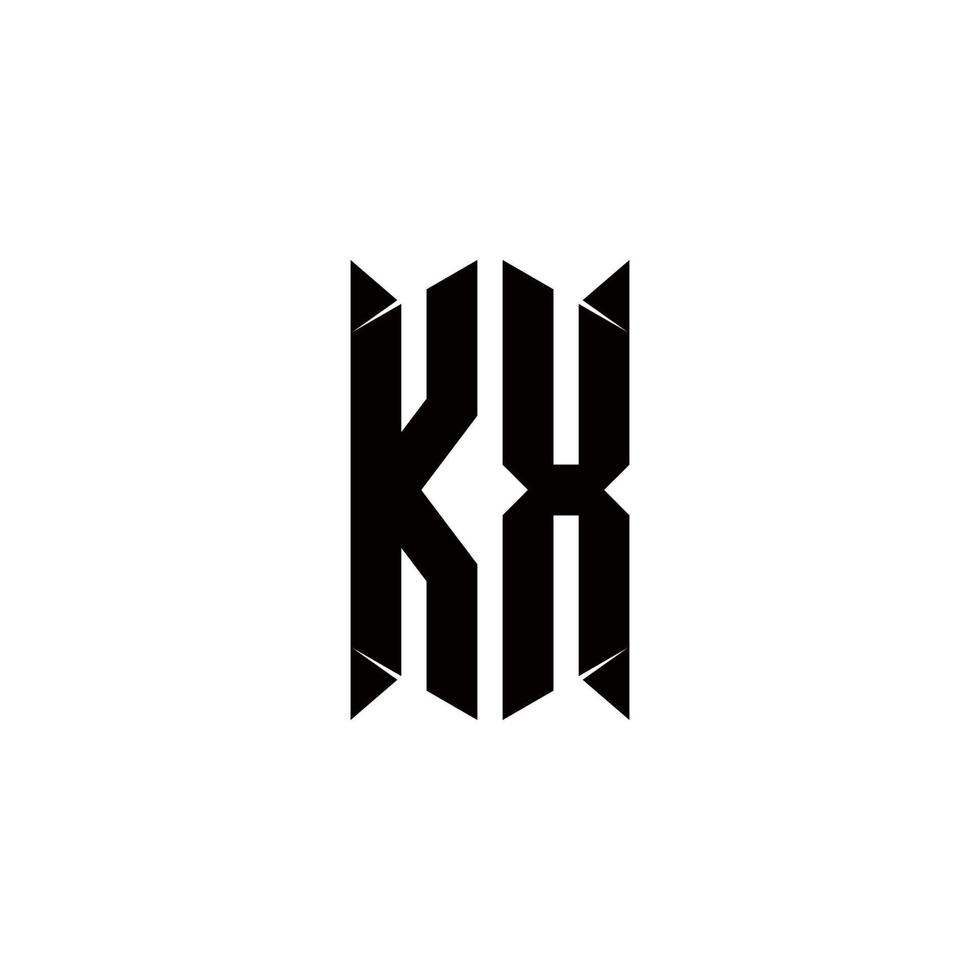 KX Logo monogram with shield shape designs template vector