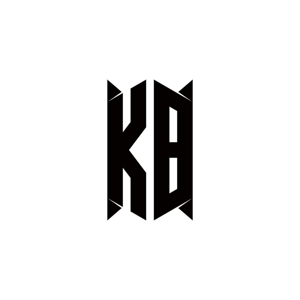 kb logo monograma con proteger forma diseños modelo vector