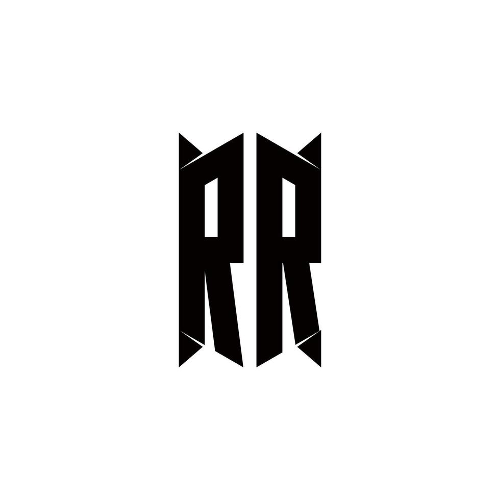RR Logo monogram with shield shape designs template vector