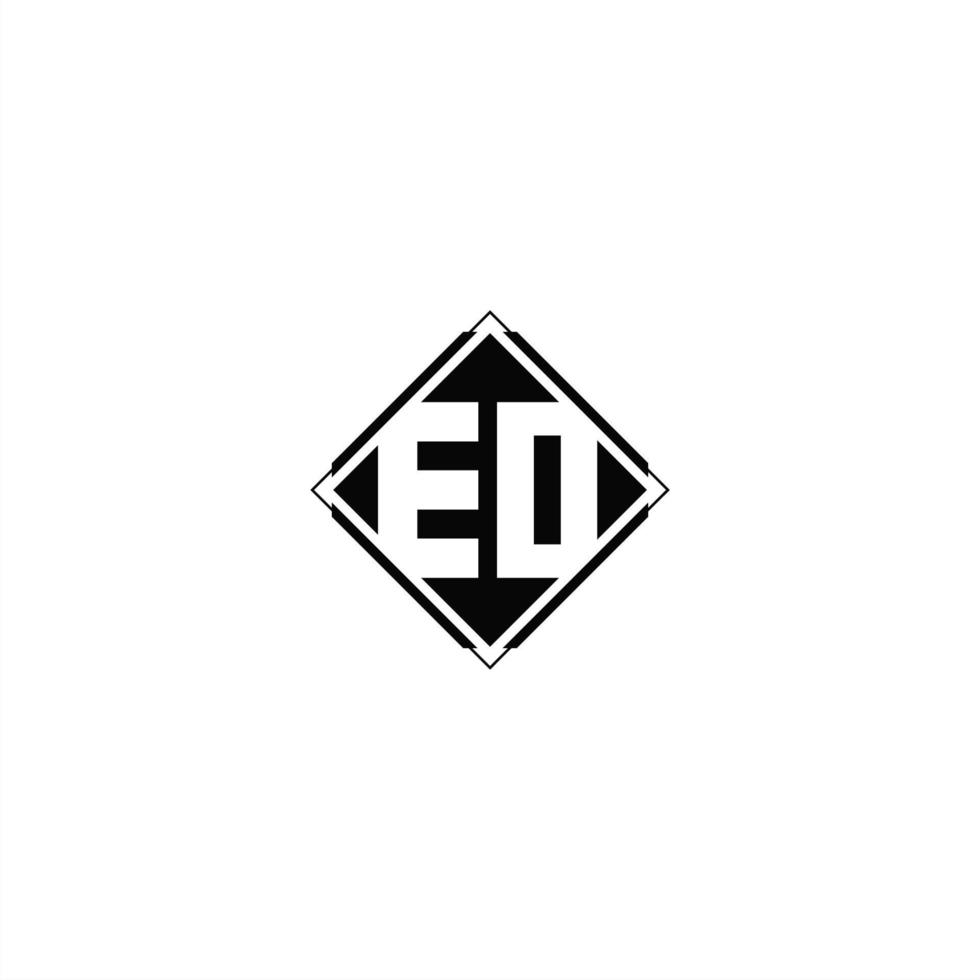 Monogram logo design with diamond square shape vector