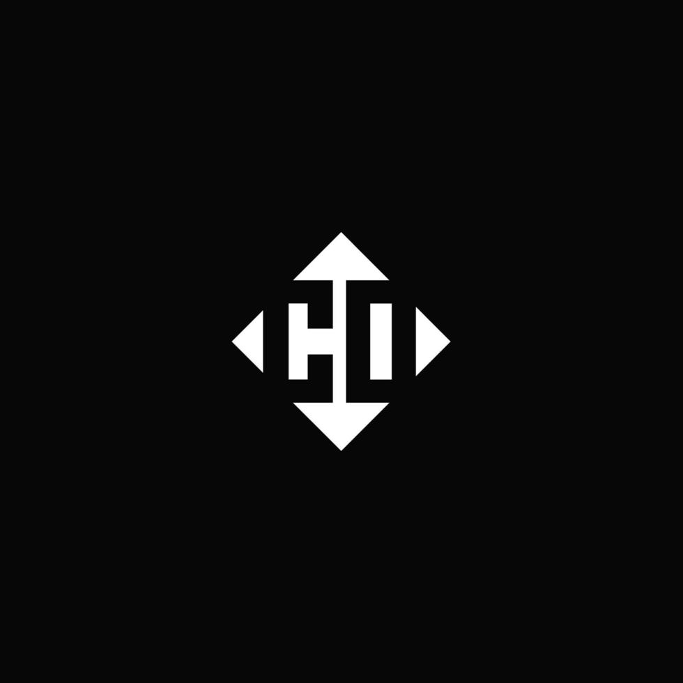 Monogram logo design with diamond square shape vector