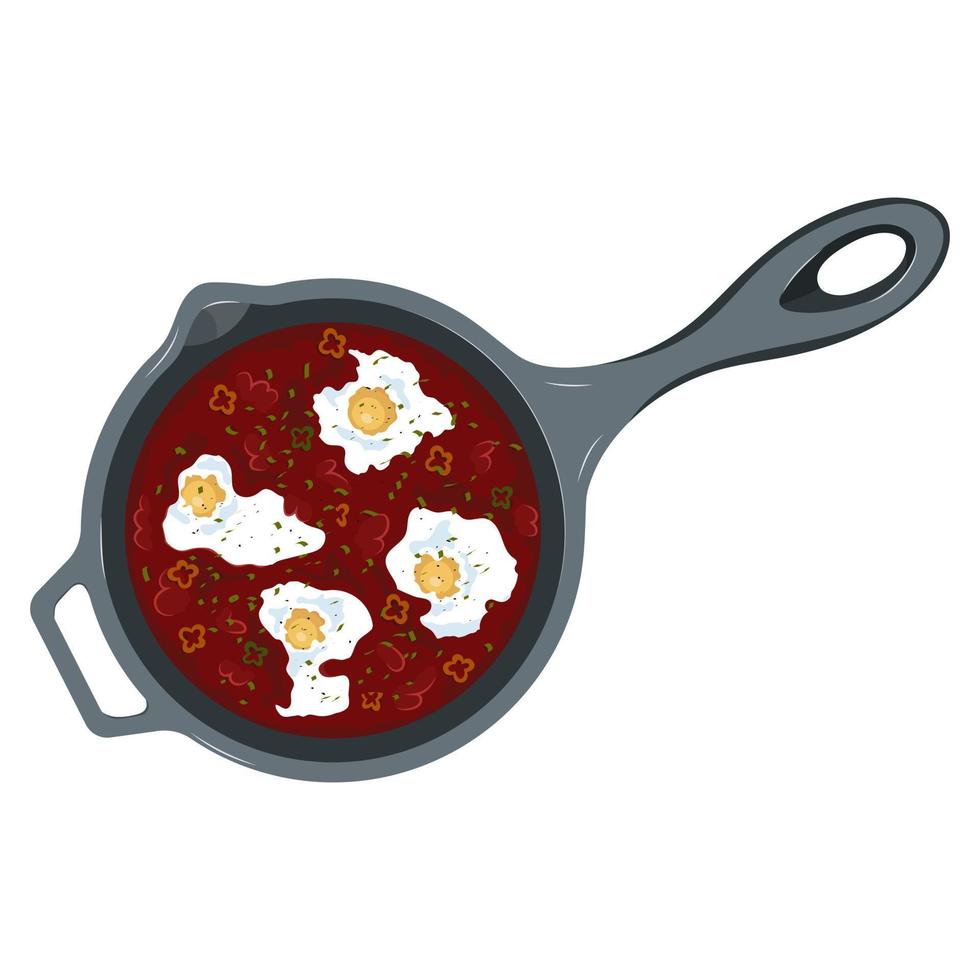 shakshuka vector illustration on a white background.