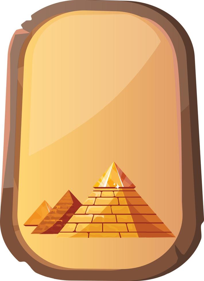 Stone board, clay tablet and Egyptian hieroglyphs vector