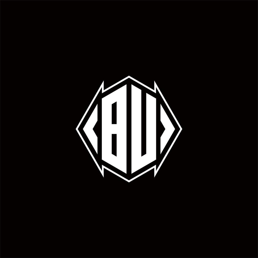 BU Logo monogram with shield shape designs template vector