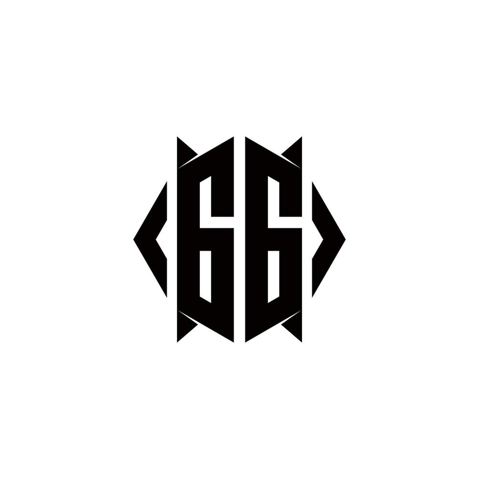 GG Logo monogram with shield shape designs template vector