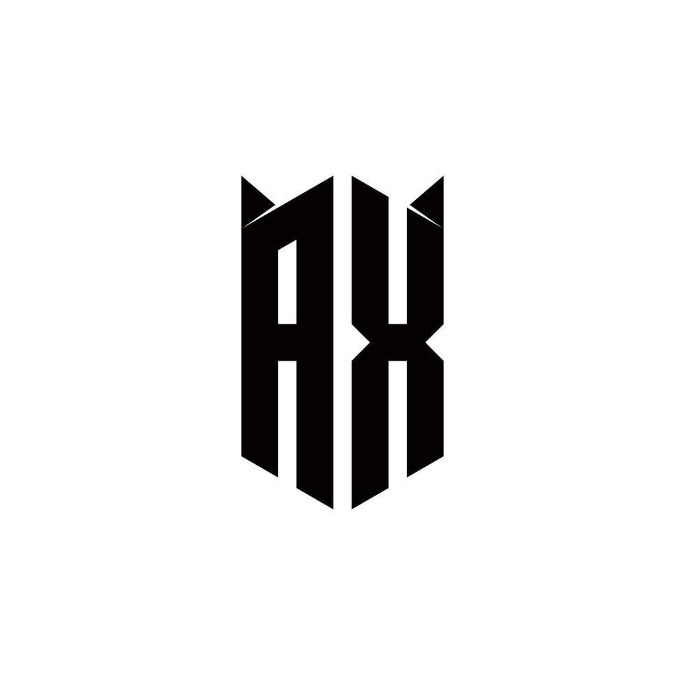 AX Logo monogram with shield shape designs template vector
