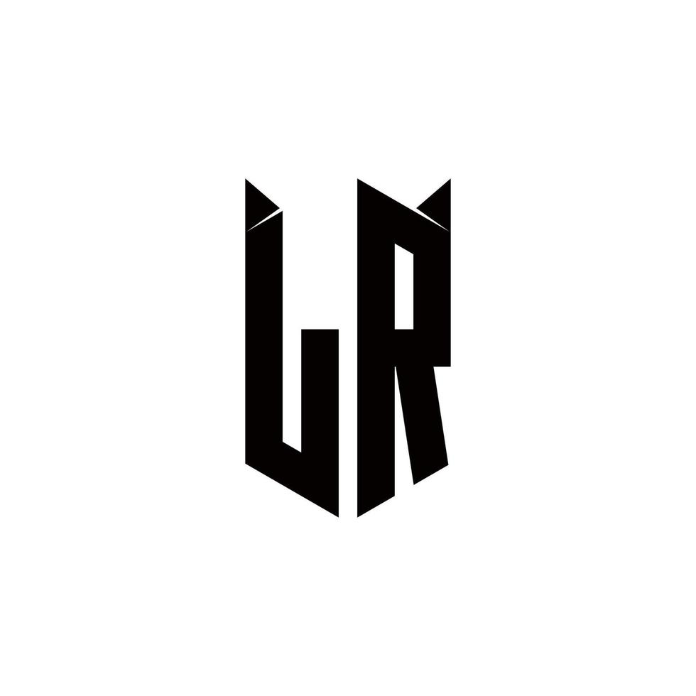 LR Logo monogram with shield shape designs template vector