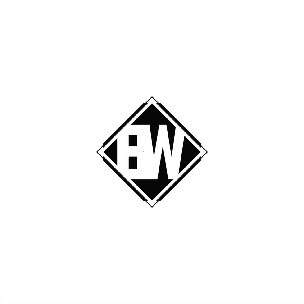 Monogram logo design with diamond square shape vector