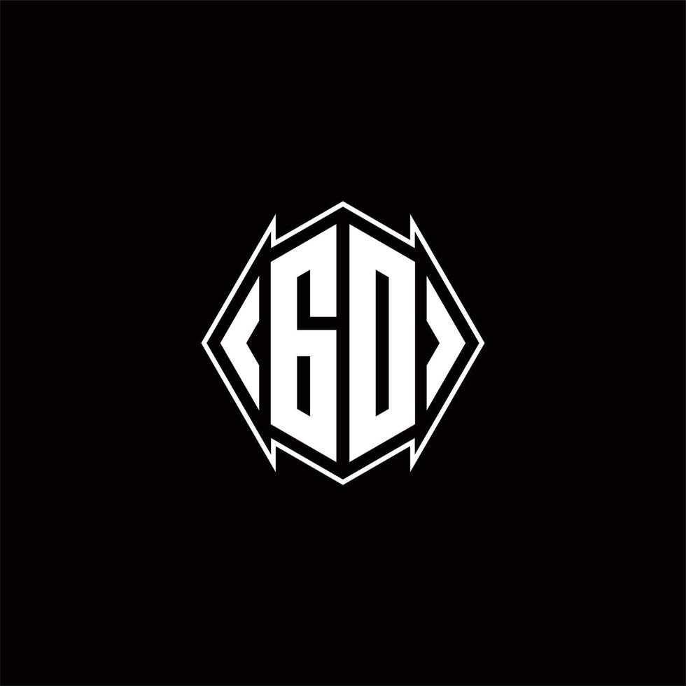 GD Logo monogram with shield shape designs template vector