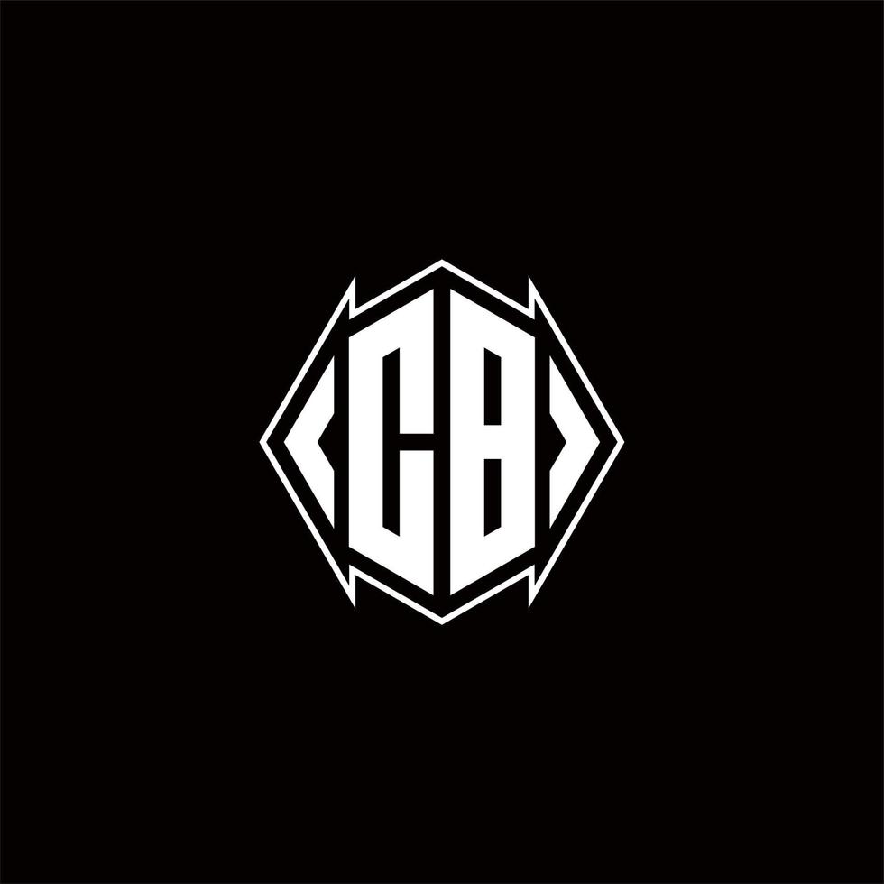 CB Logo monogram with shield shape designs template vector